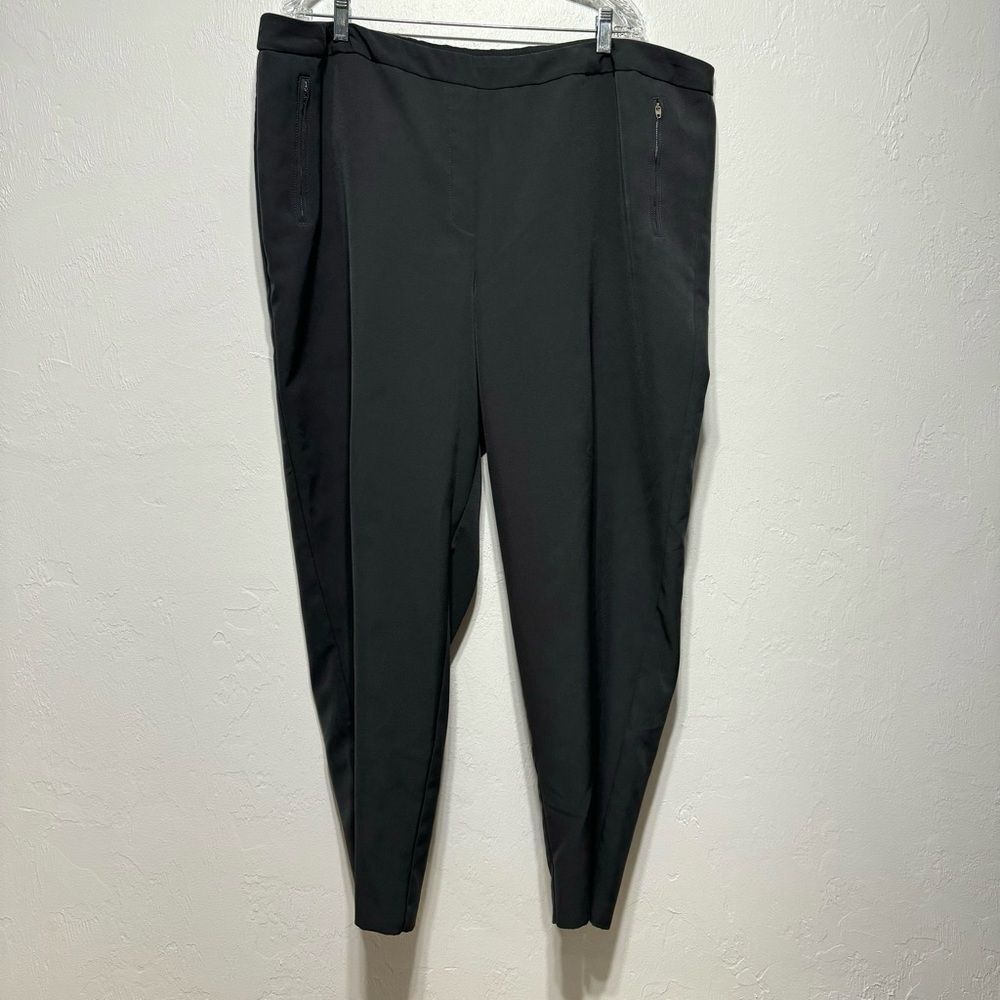 Zac & Rachel Pants Gray Work Career Tapered Leg High Rise Business Women sz 24W